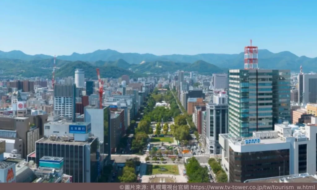 札幌電視塔展望台俯瞰大通公園